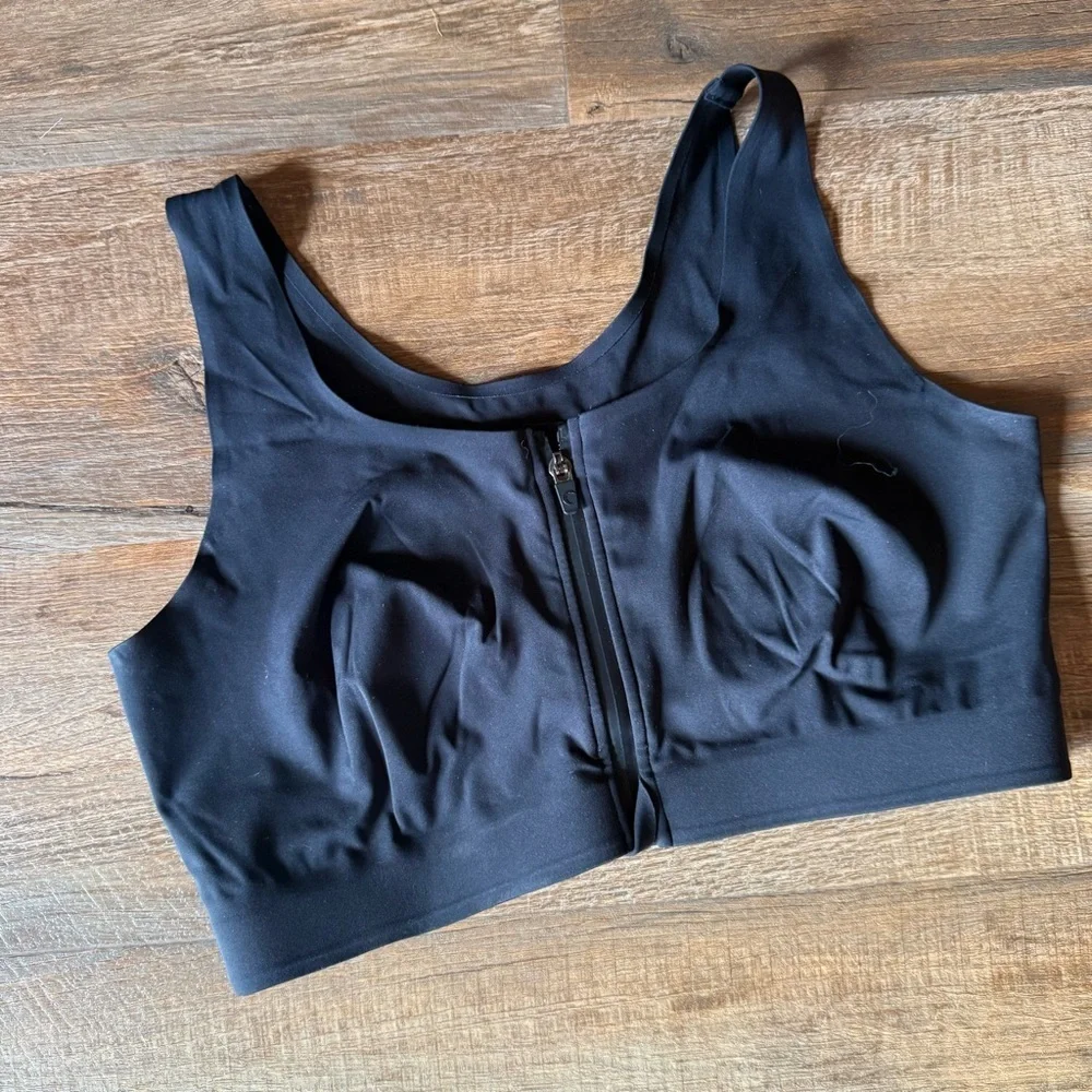 ZYIA Active Black front Zip Access Sports Bra